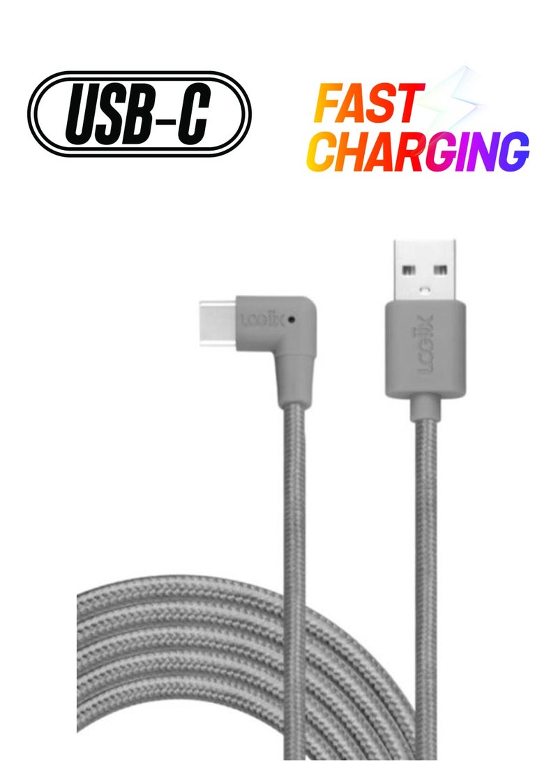 LOGIIX USB-A To Type-C Cable Grey  - Image 1