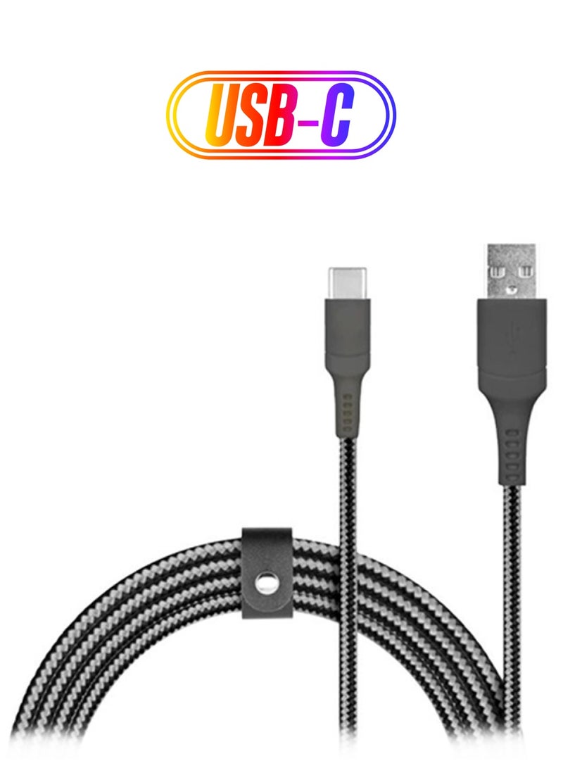 LOGIIX Piston Armour USB-A To USB-C Cable Black  - Image 1