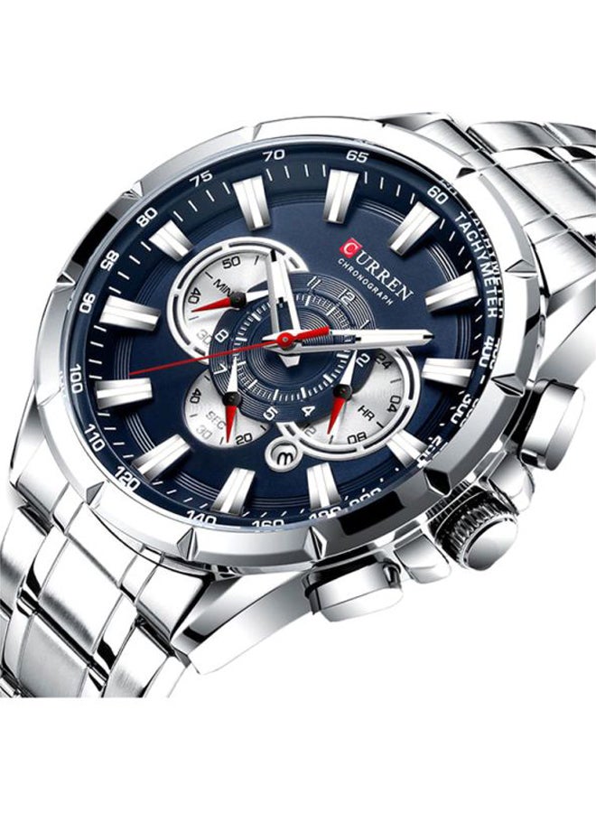 كارين ساعة يد كرونوغراف بسوار من الستانلس ستيل طراز J4211- مقاس 48 مم - لون فضي للرجال - Image 2