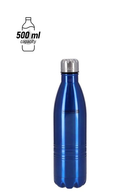 Stainless Steel Vacuum Bottle Blue/Silver 500ml