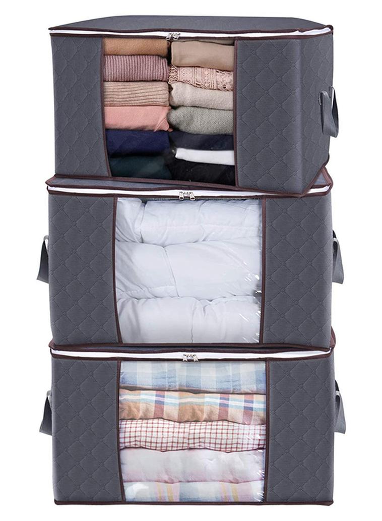 شو وو طقم منظم حقيبة تخزين مكون من 3 قطع، رمادي 60x43x35 سم رمادي 60x43x35سم - Image 1