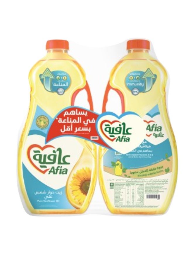 عافية زيت دوار الشمس 1.5لترات عبوة من قطعتين 