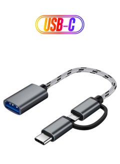 2-In-1 OTG Type-C Micro USB Cable Grey