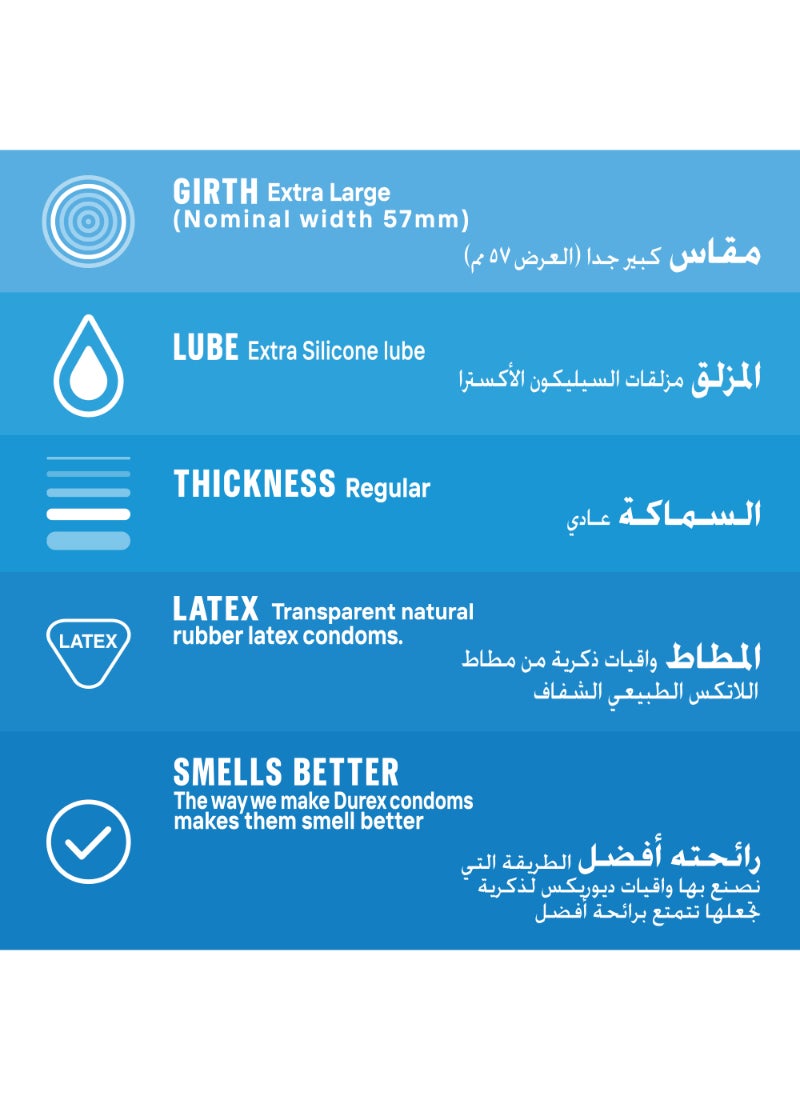 Durex Thin Feel xl Lubricated Condoms For Men 12 Pieces  - Image 2