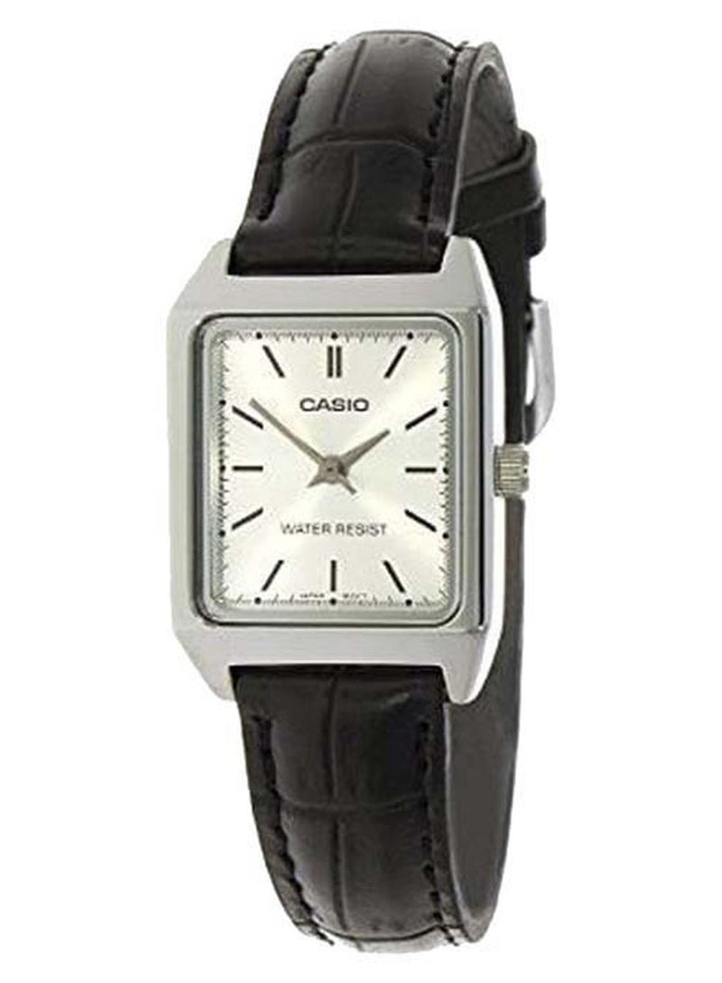 CASIO Women's Leather Analog Watch LTP-V007L-7E1UDF - 33 mm - Black - Image 1