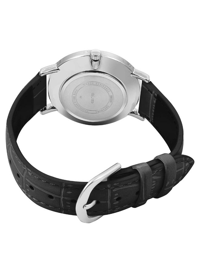 كاسيو ساعة يد بعقارب وسوار من الجلد طراز LT- 01L-1BUDF - مقاس 33 مم - لون أسود للنساء - Image 3