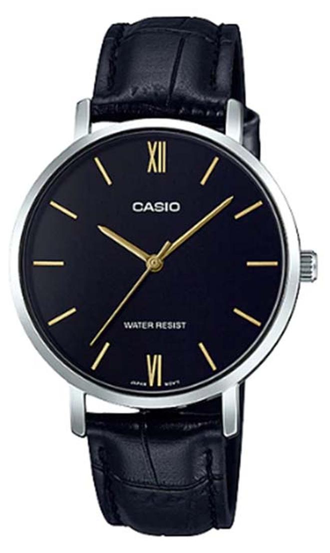 CASIO Women's Leather Analog Wrist Watch LTP-VT01L-1BUDF - 33 mm - Black - Image 1