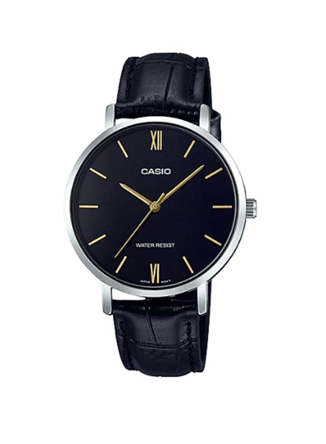 CASIO Women's Leather Analog Wrist Watch LTP-VT01L-1BUDF - 33 mm - Black - Image 1