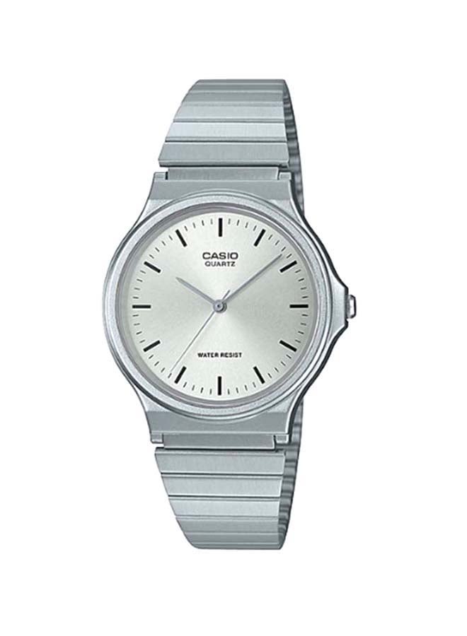 كاسيو ساعة يد بعقارب وسوار من الإستانلس ستيل طراز MQ-24D-7EDF - 35 مم - فضي للرجال - Image 1