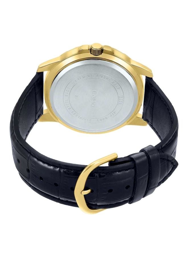 كاسيو ساعة يد بعقارب مقاومة للماء طراز MT- 01GL-1EVUDF - 45 مم - أسود للرجال - Image 2