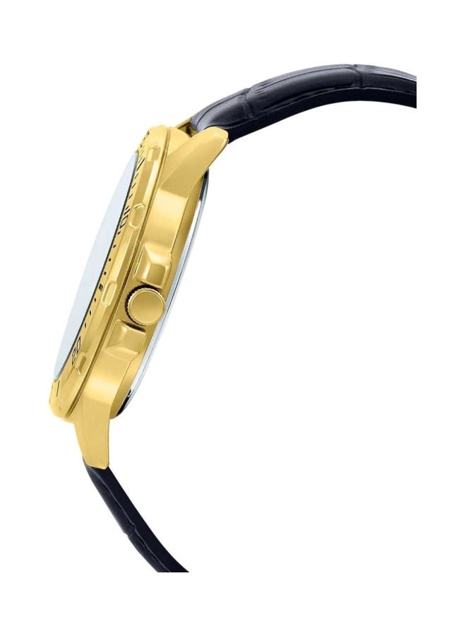 كاسيو ساعة يد بعقارب مقاومة للماء طراز MT- 01GL-1EVUDF - 45 مم - أسود للرجال - Image 4