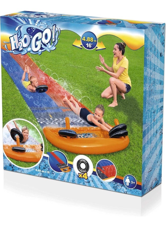 Bestway H2Ogo Splashy Speedway Slide 488cm, Multicolour, 52391 488cm  - Image 3