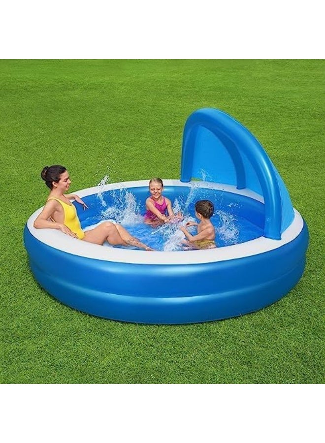 بست واي حمام سباحة عائلي قابل للنفخ في أيام الصيف مع مظلة للأشعة فوق البنفسجية مع رقعة إصلاح - Image 2