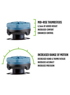 KontrolFreek KontrolFreek Call of Duty Modern Warfare Performance Thumbsticks for PlayStation 4 (PS4) | 2 Mid-Rise, Convex | Blue/Black  - Image 4