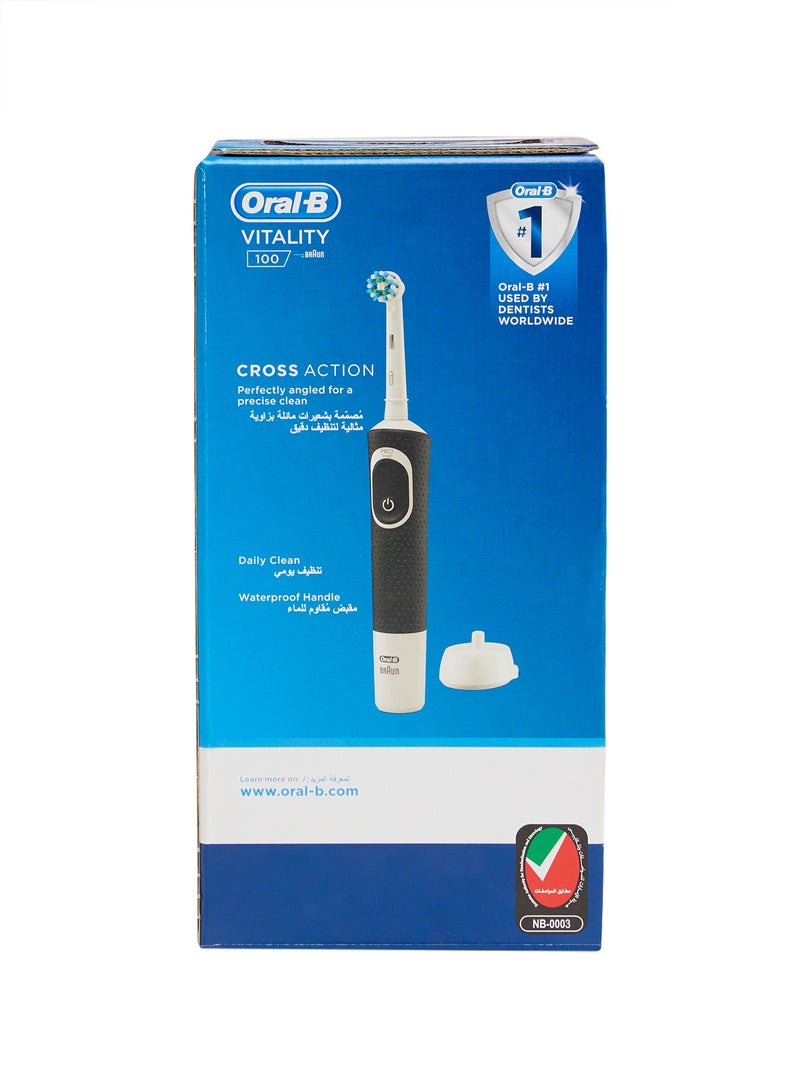 Oral-B Vitality 100 Electric Toothbrush for Whiter Teeth, Black Color, Black Color, Rechargeable, with Built-in Timer Black - Image 3