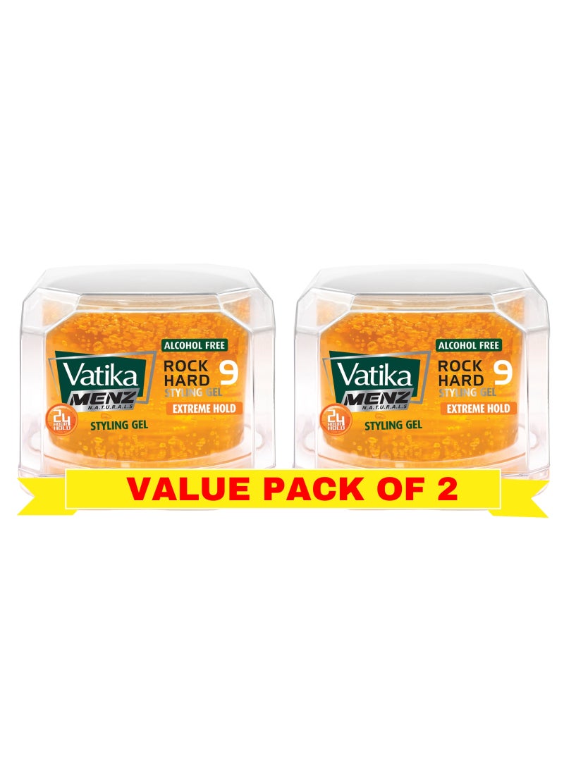 VATIKA Rock Hard Extra Strong Hold Styling Gel 250ml Pack of 2 - Image 1