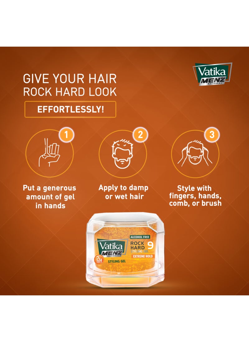 VATIKA Rock Hard Extra Strong Hold Styling Gel 250ml Pack of 2 - Image 5
