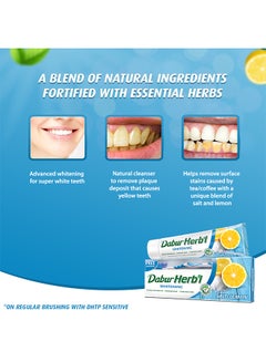 Dabur Herbal Whitening Toothpaste, 150g + Toothbrush Free Pack of 3 150grams  - Image 3