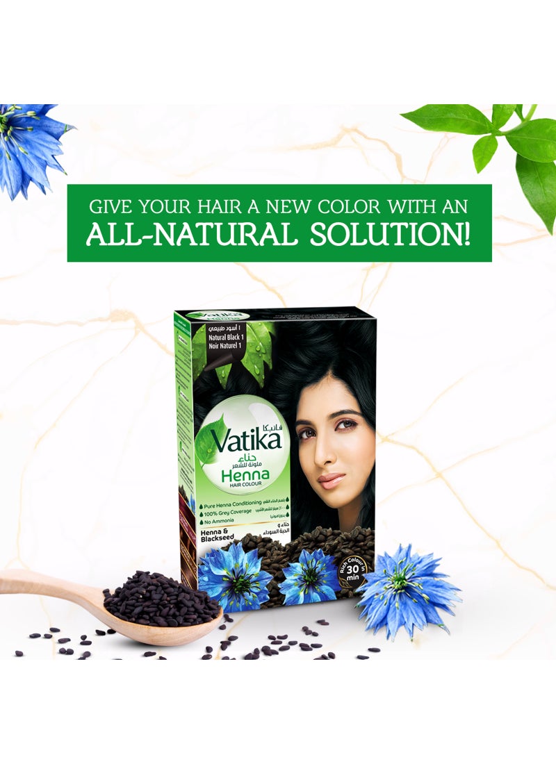 VATIKA Natural Black Henna Hair Colour Pack of 2 Natural Black - Image 3