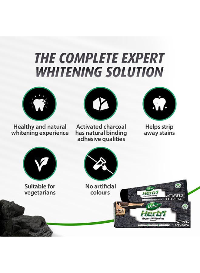 Dabur - Herbal Activated Charcoal Toothpaste With Bamboo Toothbrush 150.0grams - Image 1