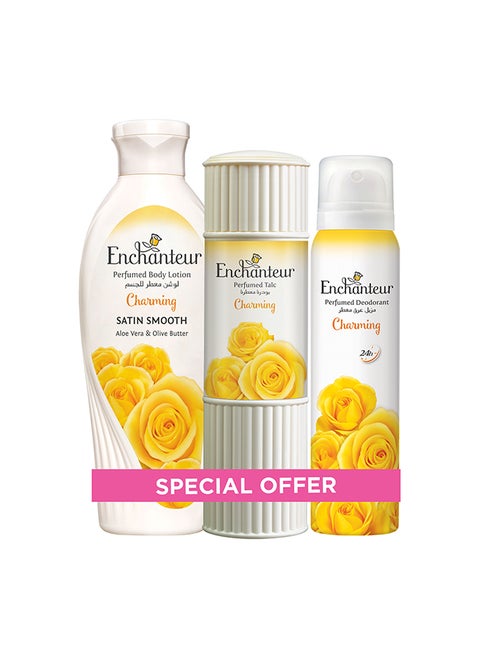 Charming Assorted Pack 250ml Lotion 125g Talc 150ml Perfumed Deo
