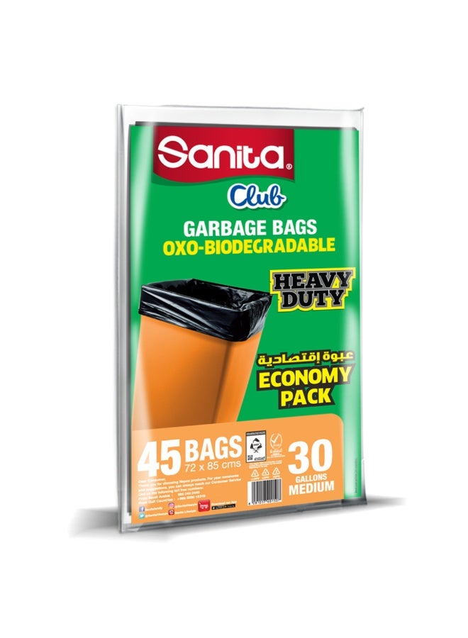 Sanita - Club Garbage Bags, 30 Gallons, 72x85cm Black - Image 1