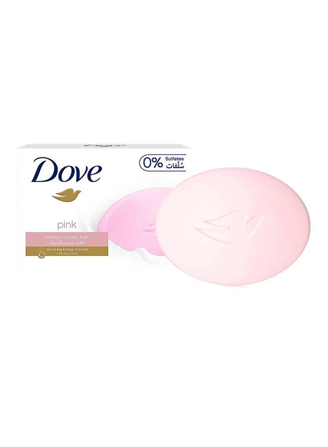 دوف صابون مرطب بتركيبة مغذية لجميع أنواع البشرة مع ربع كريم مرطب، عبوة مكونة من 4 قطع وردي وردي 125جرام - Image 2