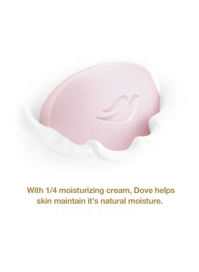 دوف صابون مرطب بتركيبة مغذية لجميع أنواع البشرة مع ربع كريم مرطب، عبوة مكونة من 4 قطع وردي وردي 125جرام - Image 4