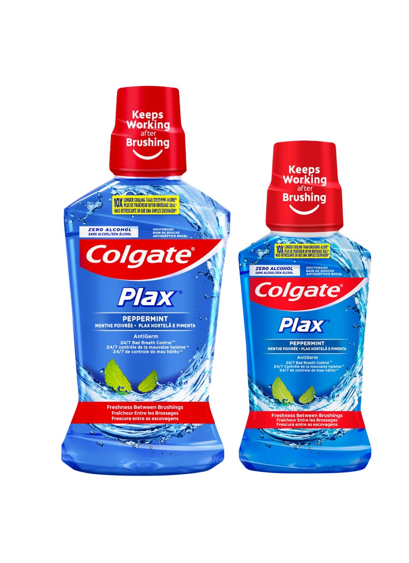 كولجيت غسول فم بالنعناع من بلاكس أزرق 500+250ملليلتر