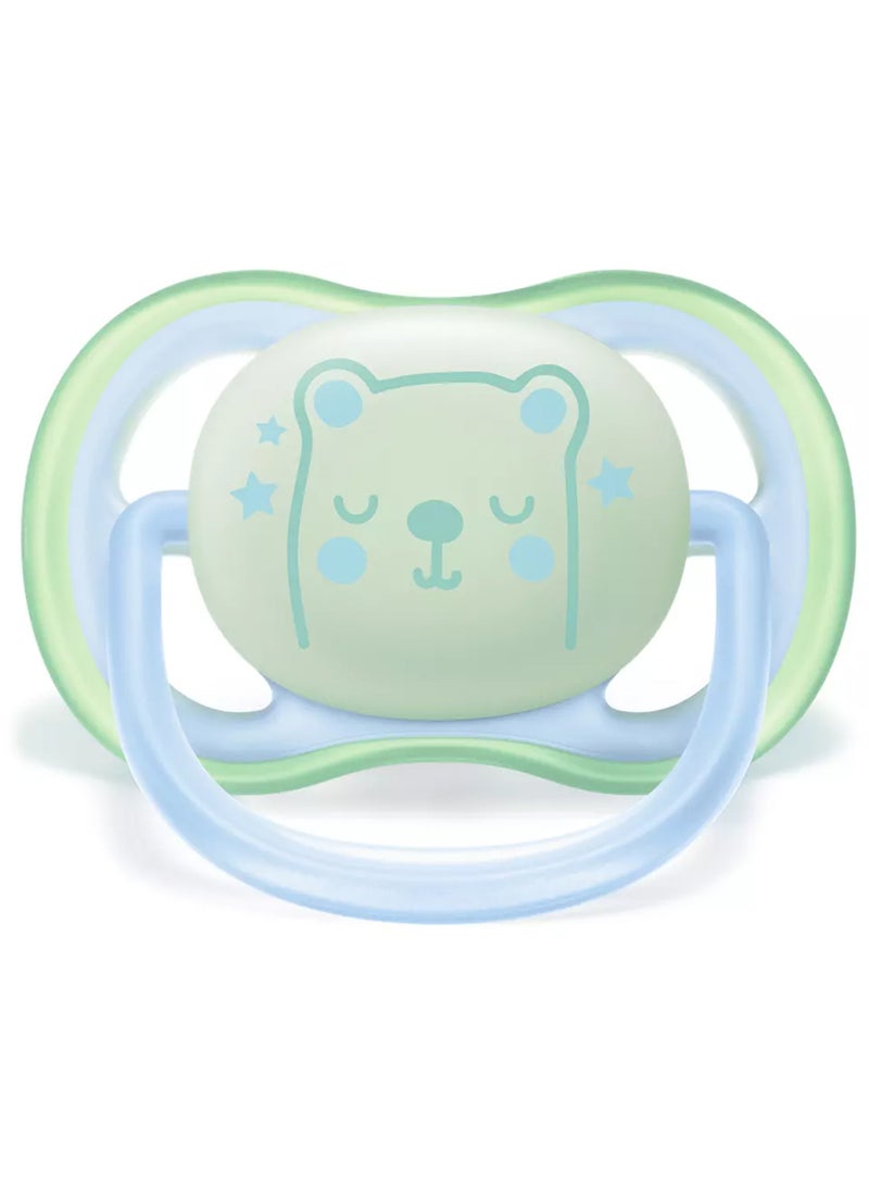 PHILIPS AVENT - Pack Of 2 Ultra Air Night Soft Pacifier Set, BPA-Free For 0-6 Months, Clear - SCF376/11 - Image 1