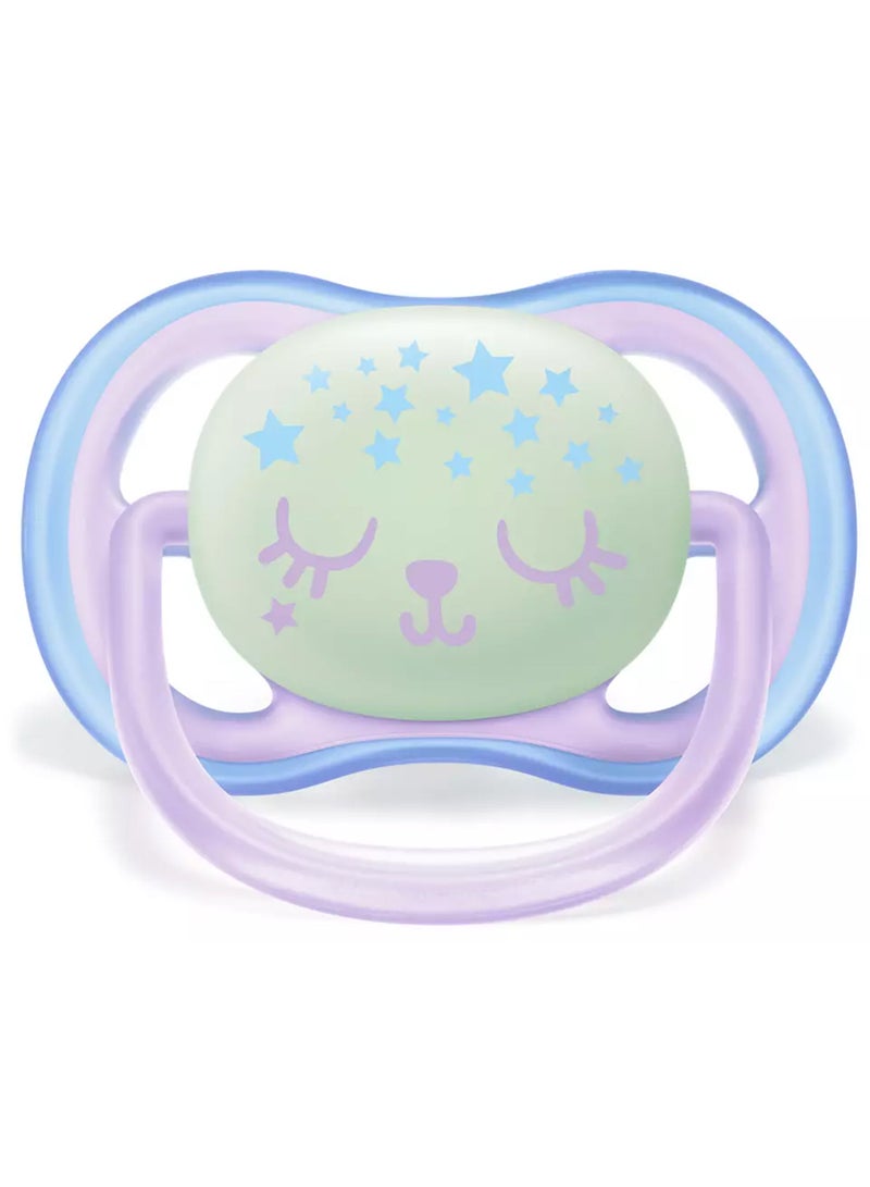 PHILIPS AVENT - Pack Of 2 Ultra Air Night Soft Pacifier Set for 0-6 Months, Assorted Color - SCF376/12 - Image 1