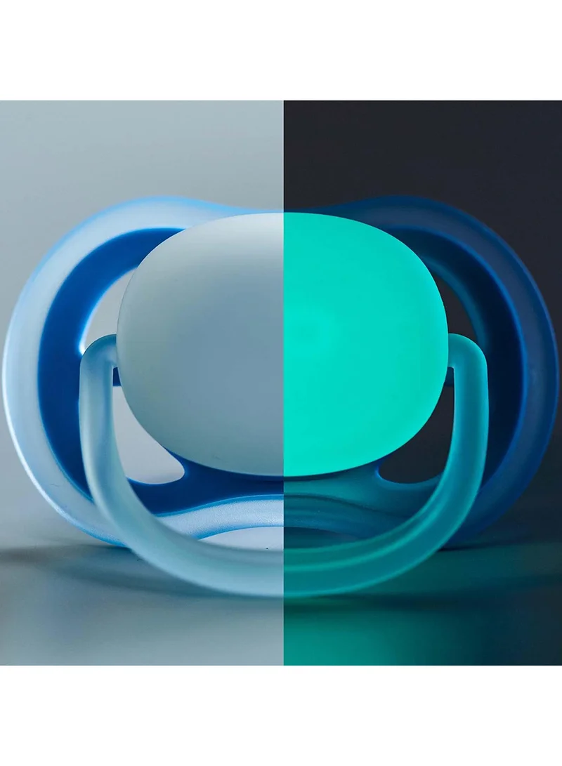 Philips Avent مجموعة لهاية ألترا إير الليلية الناعمة لحديثي الولادة حتى 6 أشهر وردي/أزرق من قطعتين - طراز SCF376/12