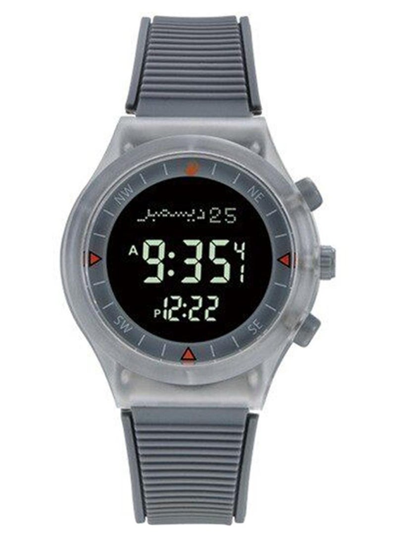 الفجر ساعة يد رقمية بيست سبورتس للصلاة الإسلامية طراز WY-16 لون رمادي - Image 1