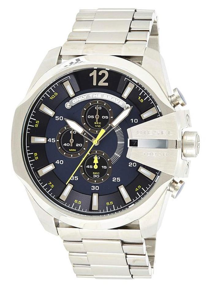 ديزل ساعة يد كرونوغراف دائرية الشكل بسوار من الستانلس ستيل مقاس 51 مم - لون فضي - طراز DZ4465 للرجال - Image 1