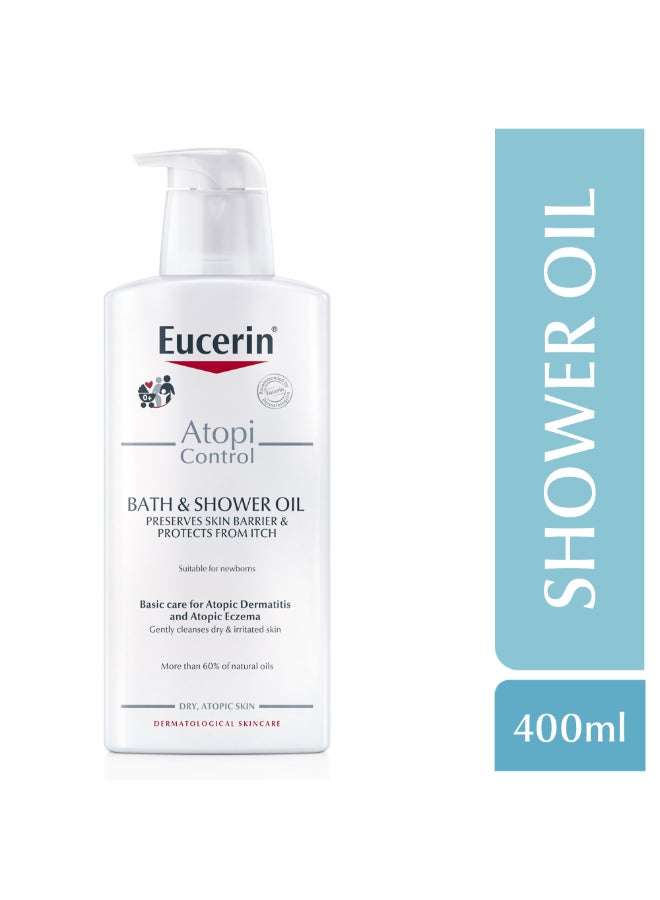 Eucerin - Atopicontrol Cleansing Shower Oil With Natural Omega-3 And Omega-6 Oils For Dry And Normal Skin Multicolour 400ml - Image 1