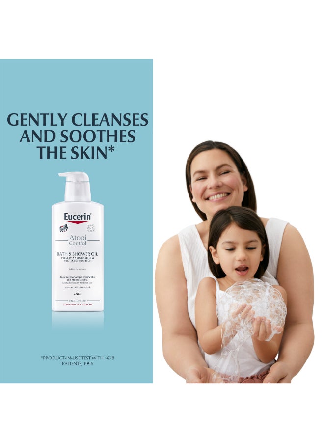 Eucerin - Atopicontrol Cleansing Shower Oil With Natural Omega-3 And Omega-6 Oils For Dry And Normal Skin Multicolour 400ml - Image 1