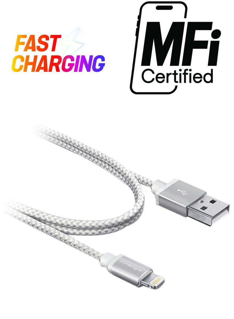 إينيرجي كابل موصل شحن ماجيكابل من USB إلى Lightning أبيض/فضي - Image 1