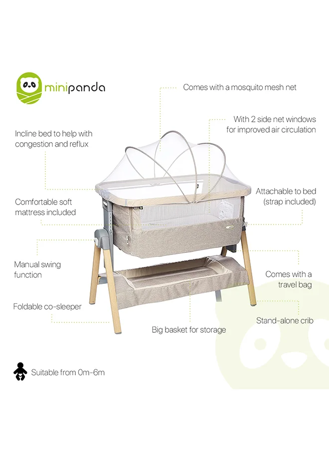 mini panda Natural Co- Sleeper, Grey