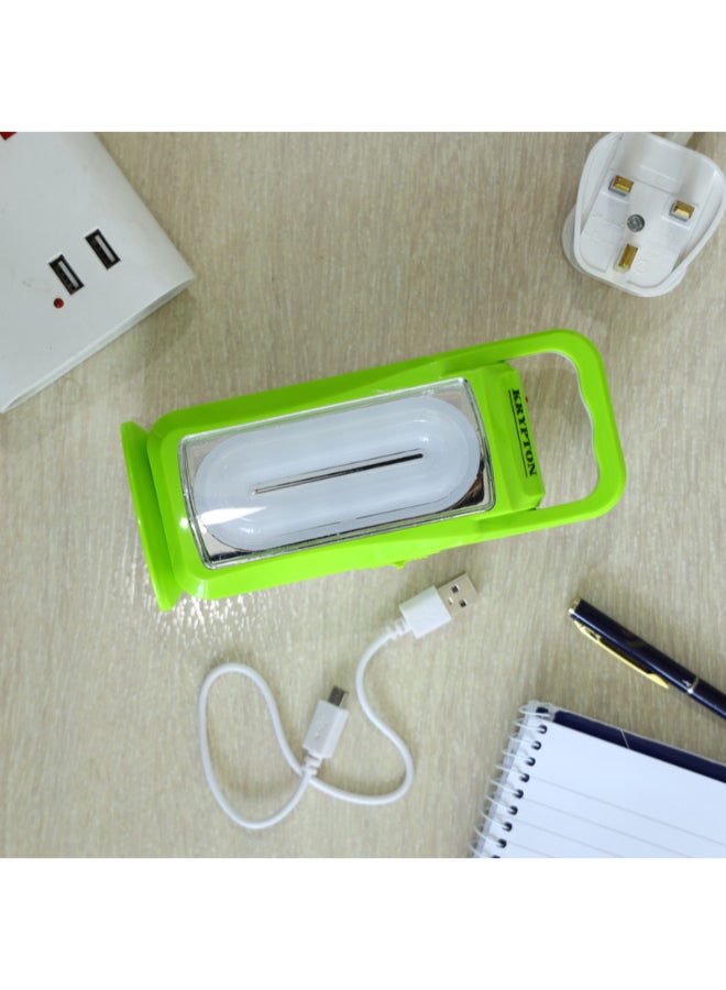 KRYPTON Rechargeable Solar LED Emergency Light Green/White  - Image 3