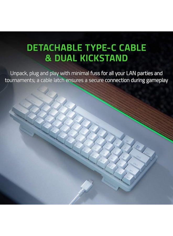 Razer Huntsman Mini 60% Gaming Keyboard (Purple Switch): Fast Keyboard Switches, Clicky Optical Switches, Chroma RGB Lighting, PBT Keycaps, Onboard Memory - Mercury White I RZ03-03390300-R3M1 - Image 4
