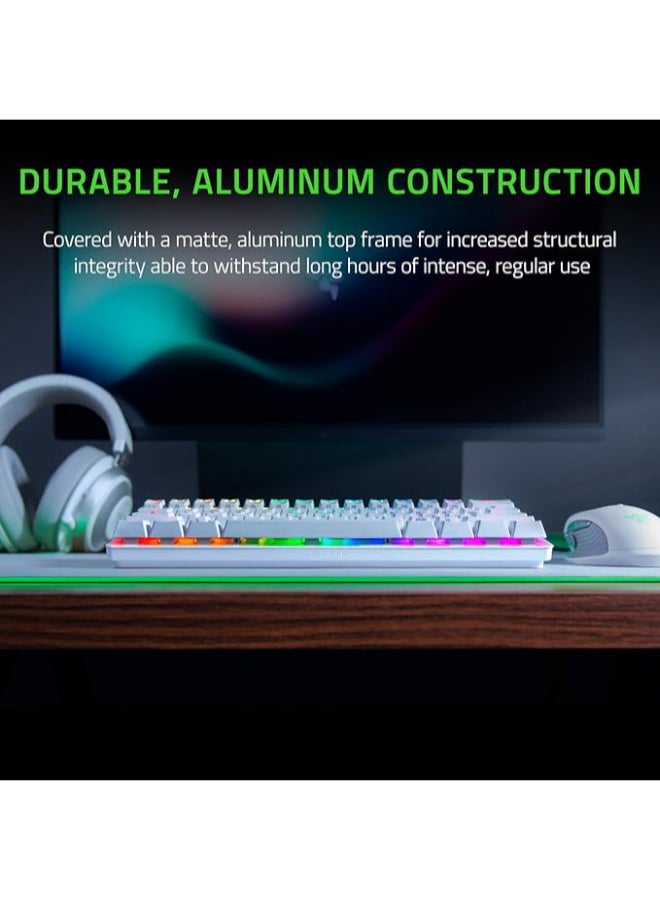 Razer Huntsman Mini 60% Gaming Keyboard (Purple Switch): Fast Keyboard Switches, Clicky Optical Switches, Chroma RGB Lighting, PBT Keycaps, Onboard Memory - Mercury White I RZ03-03390300-R3M1 - Image 5
