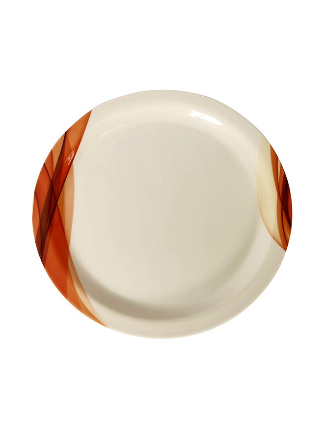 Royalford - Melamine Printed Dinner Plate Beige/Red 11inch - Image 1