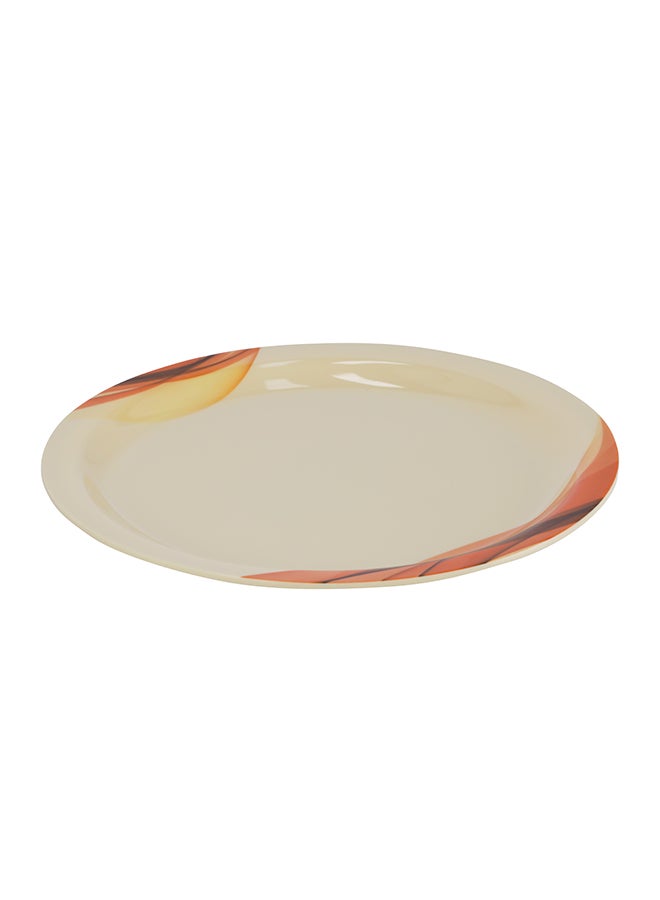 Royalford - Melamine Printed Dinner Plate Beige/Red 11inch - Image 1