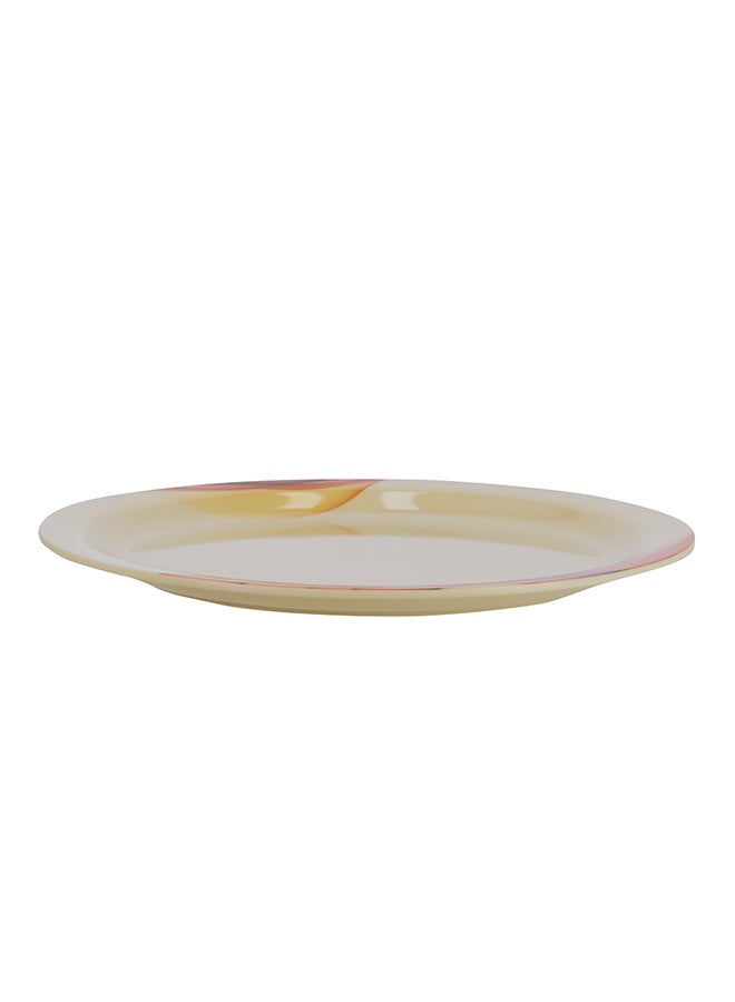 Royalford - Melamine Printed Dinner Plate Beige/Red 11inch - Image 1