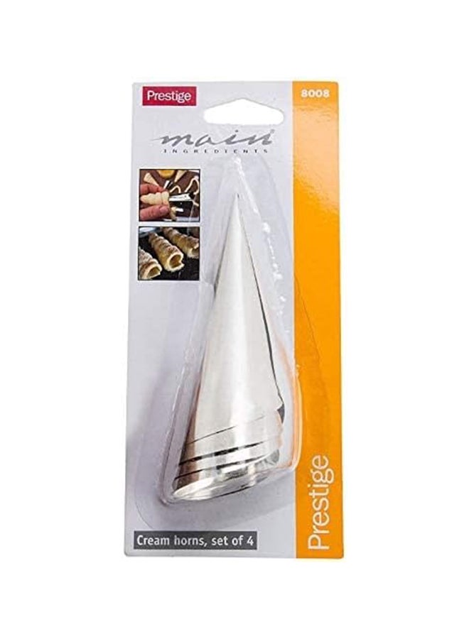 Prestige 4-Piece Stainless Steel Cream Horns Set Silver 11.2cm  - Image 3