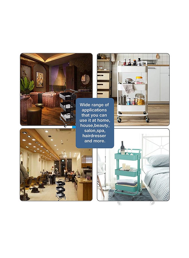 رومان جيفتس عربة تخزين بعجلات من 3 مستويات أخضر عسكري 43.5x33x87سم - Image 5