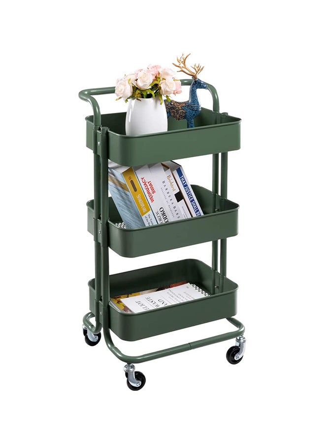 رومان جيفتس عربة تخزين بعجلات من 3 مستويات أخضر عسكري 43.5x33x87سم - Image 2