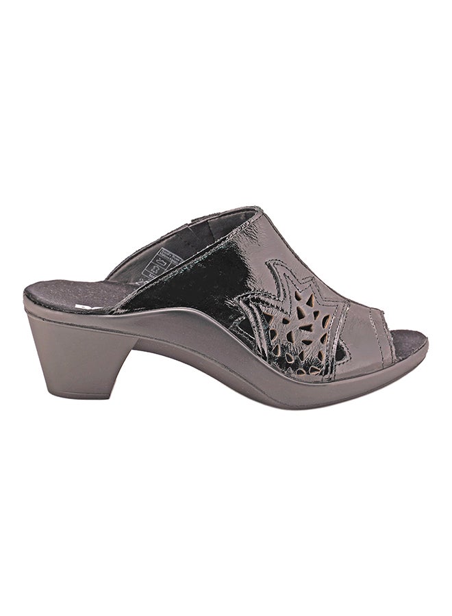 ROMIKA 117-308 Laser Cut Peep Toe Mules Black - Image 2