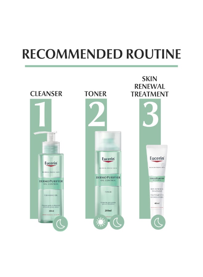 Eucerin - Dermopurifyer Oil Control Facial Toner For Blemish And Acne-Prone Skin With Lactic Acid Green 200ml - Image 1