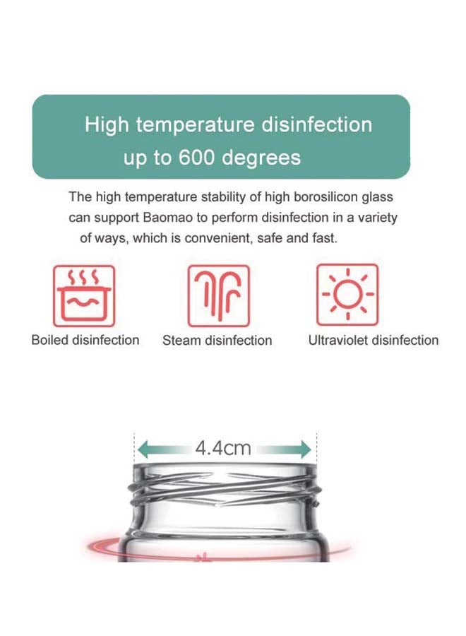 LuQu Glass Feeding Bottle Wide Neck 120ml Green - Image 4